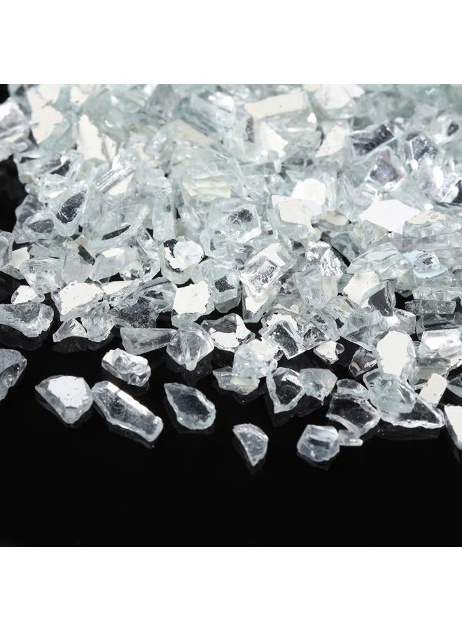 Patelai 2 Pound Broken Glass Pieces Reflective Tempered Crushed Glass Crushed Mirror Pieces Decorative Crush Glass for Pool, Bar, Vase, Fish Tank, Garden Decoration - Image 4