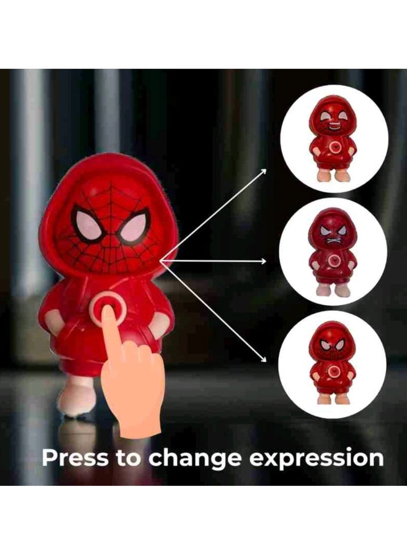 Super Cute Face Changing Spiderman Spinning Keychain Best Gift for Favorite Person - Face Changing Emoji Doll - Surprise Keychain Changes Face at the Press of a Button, Add a Touch of Fun to Your Keys or Bag Fun Gift for Kids and Adults (1 Piece)  - Image 5