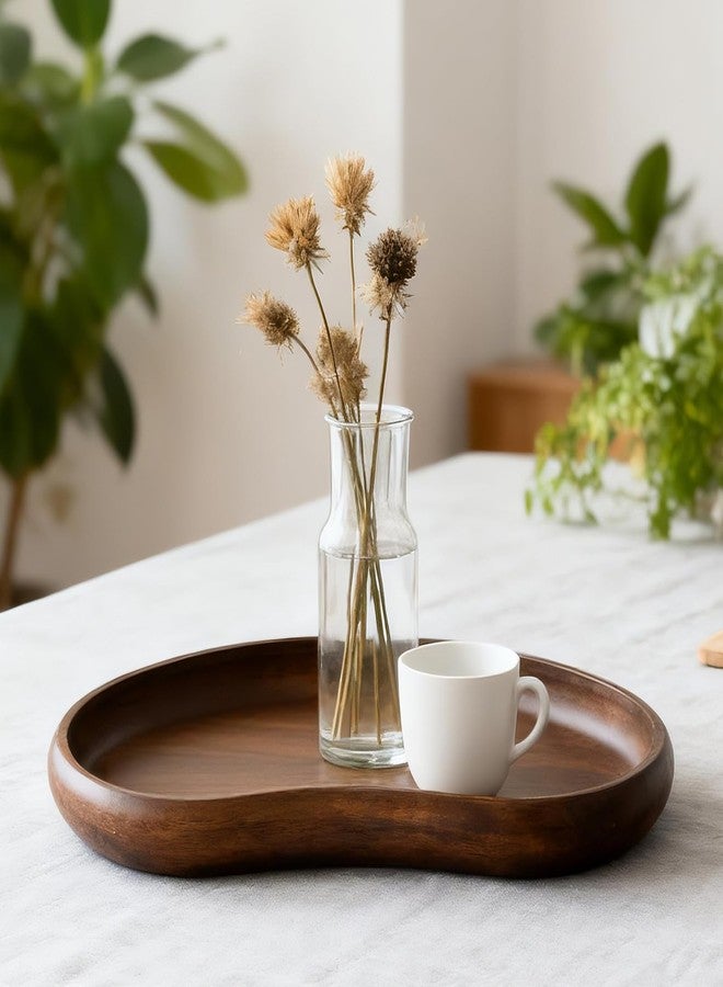 E-ROOM TREND Acacia Wood Serving Tray - Premium Craftsmanship Decorative Tray Irregular Handmade Catchall Plate for Keys, Snacks, Coffee Table Décor & Entryway Organization-10.9 * 5.7 * 1.18 inches - Image 1