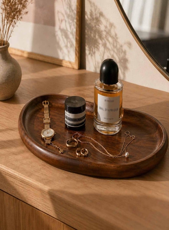 E-ROOM TREND Acacia Wood Serving Tray - Premium Craftsmanship Decorative Tray Irregular Handmade Catchall Plate for Keys, Snacks, Coffee Table Décor & Entryway Organization-10.9 * 5.7 * 1.18 inches - Image 2