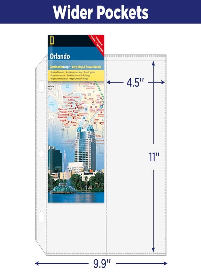 أكمام خرائط مطوية بجيبين، حامل كتيبات، واقي خرائط، جيوب مقاس 4.5 بوصة × 11 بوصة، أكمام واقية لمجلد بثلاث حلقات، عبوة من 20 قطعة - Image 3