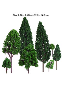 Bememo Bememo 22 Pieces Model Trees 1.18-6.29 inch Mixed Model Tree Train Trees Railroad Scenery Diorama Tree Architecture Trees for DIY Scenery Landscape, Natural Green  - Image 2