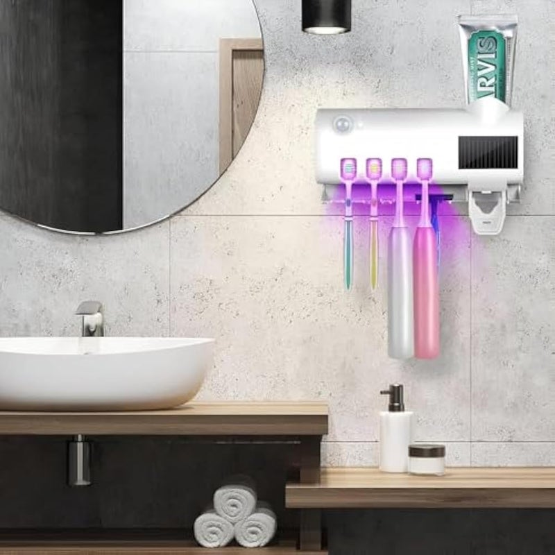 Toothbrush Sterilizer - Holder - Ultimate with Wall Mounted Cordless UV Sanitizer - designed for modern bathroom - providing a clean and organized space for your toothbrush. - Image 2
