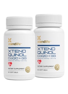 xtendlife Xtendlife Xtend-Quinol CoQ10 & GG Advanced Ubiquinol & Geranylgeraniol (GG) Supplement for Active CoEnzyme Q10 Production, Helps Maintain Normal Cellular Energy & Aging Health, 60 Soft Gels (2 Pack)  - Image 1