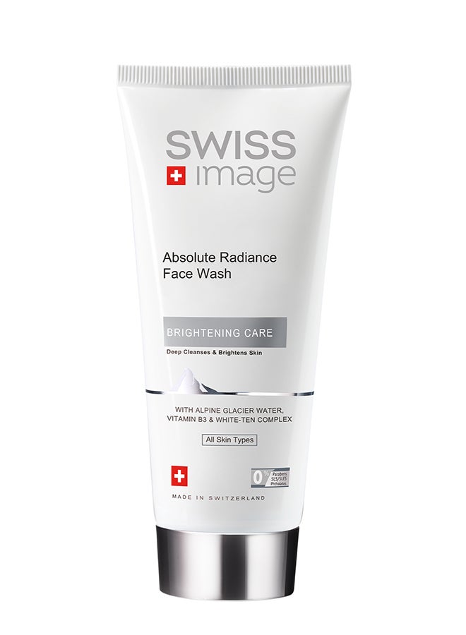 SWISS image Absolute Radiance Face Wash Brightening Care with Niacinamide, 200 ml, Deeply Cleanses, Removes Make Up, Gives Even Toned & Glowing Skin, Reduces Pigmentation & Blemishes, All Skin Types, Men & Women, Swiss Made (Packaging May Vary) - Image 1