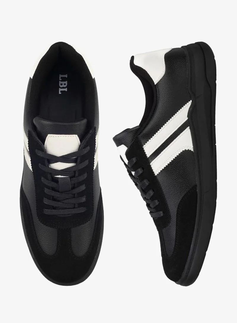 LBL By Shoexpress BLACK Men Striped Lace-Up Ankle Sneakers for Men | Best Price UAE