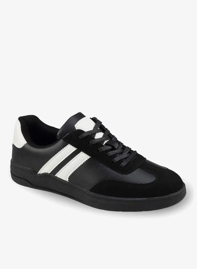 LBL By Shoexpress BLACK Men Striped Lace-Up Ankle Sneakers for Men | Best Price UAE