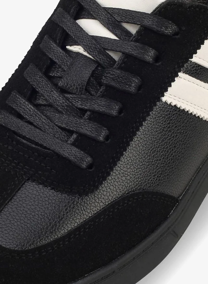 LBL By Shoexpress BLACK Men Striped Lace-Up Ankle Sneakers for Men | Best Price UAE