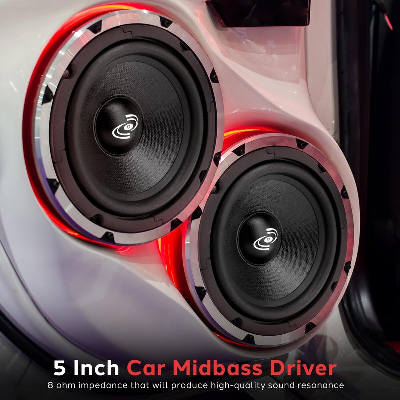 Pyle 5 Inch Car Midrange Driver - 200 Watt High Powered Car Audio Sound Component Speaker System w/ High Temperature Kapton Voice Coil, 80Hz-7kHz Frequency, 90 dB, 8 Ohm, 15 oz Magnet - PDMW5 - Image 3