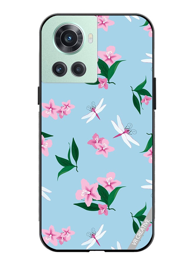VR CREATIVE Protective Case Cover For OnePlus Ace Dragonfly And Flowers Design Multicolour - Image 1
