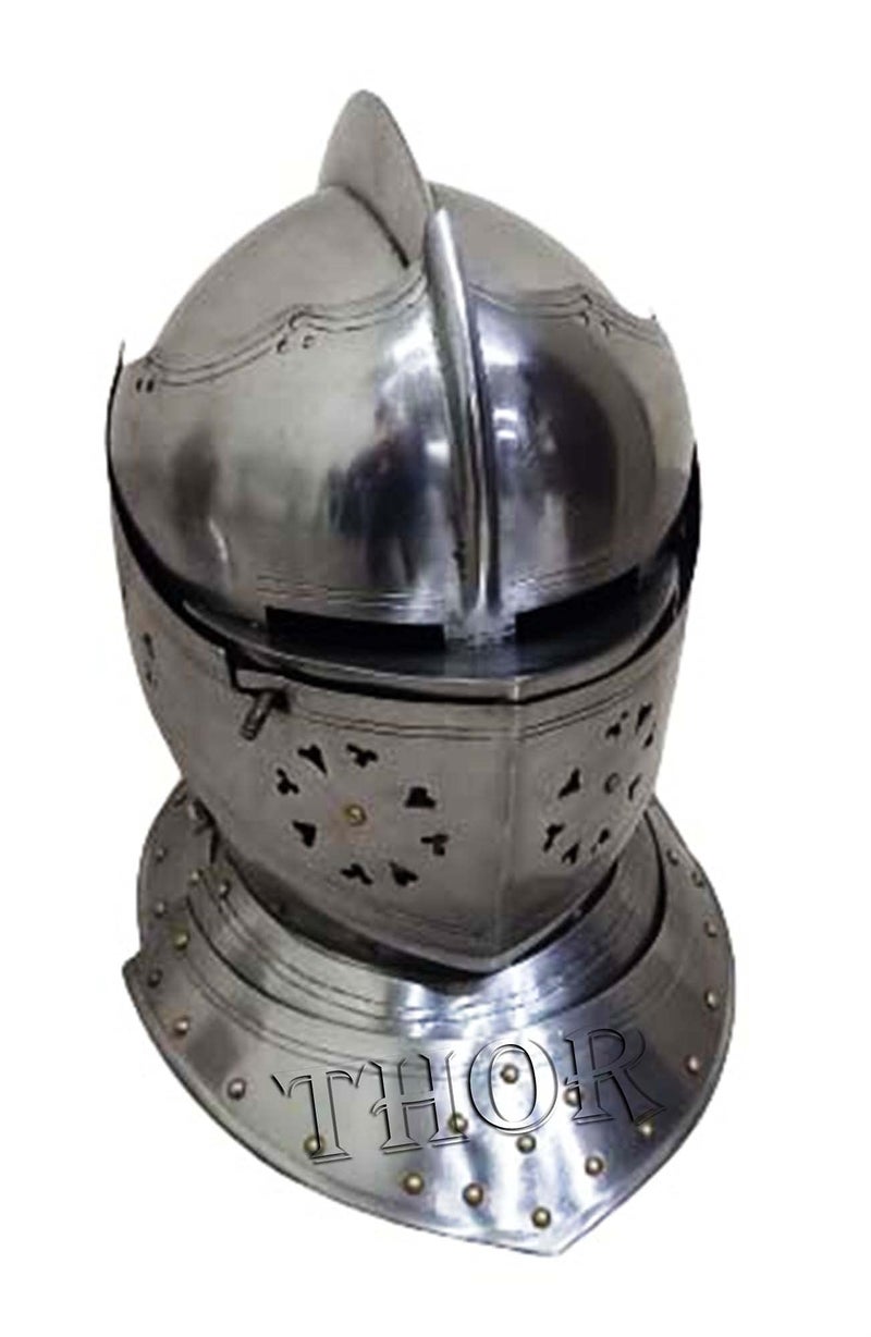 THOR INSTRUMENTS Medieval Knight European Close Armor Helmet One Size Fits Most Rustic Vintage Home Decor Gifts - Image 5