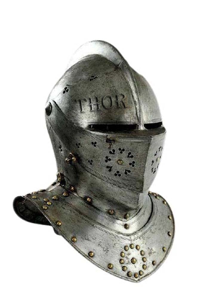 THOR INSTRUMENTS Medieval Knight European Close Armor Helmet One Size Fits Most Rustic Vintage Home Decor Gifts - Image 1