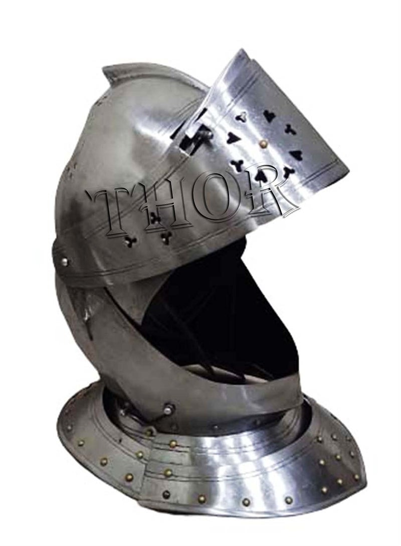THOR INSTRUMENTS Medieval Knight European Close Armor Helmet One Size Fits Most Rustic Vintage Home Decor Gifts - Image 4