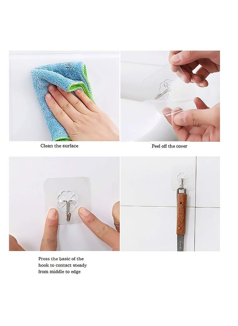 AKRIZA AKRIZA Transparent Self Adhesive Wall Hook 10 pcs  - Image 3
