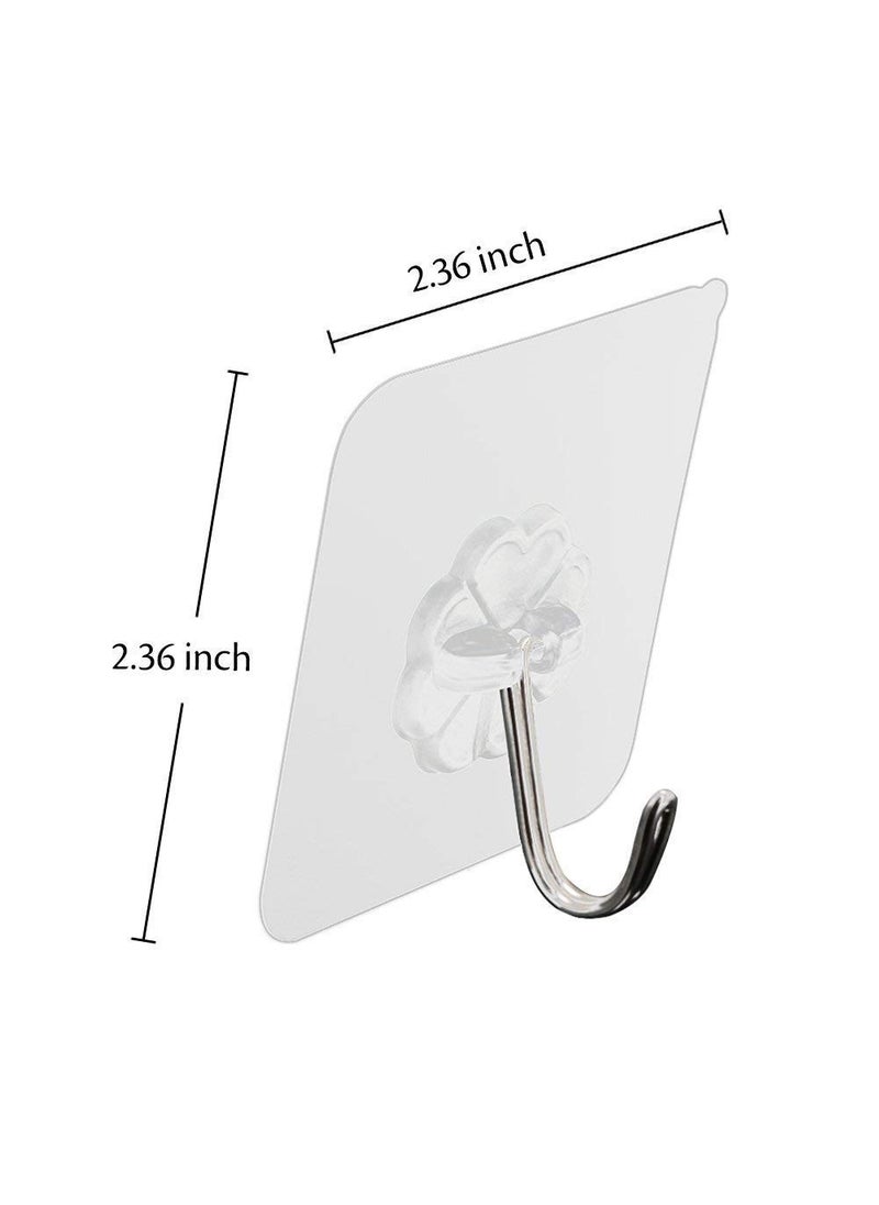AKRIZA AKRIZA Transparent Self Adhesive Wall Hook 10 pcs  - Image 2