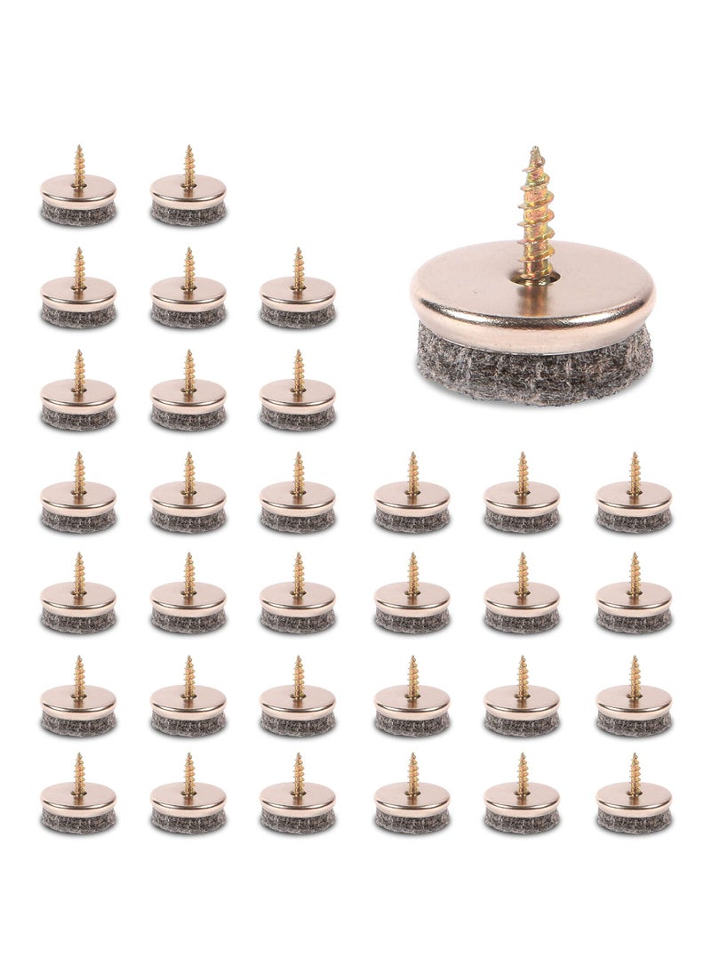 ماركة غير محددة Furniture Felt Pads 22MM Diameter for Feet 5MM Thick Chair Leg Floor Protectors with Easy Screw Installation are Ideal Protector  - Image 1