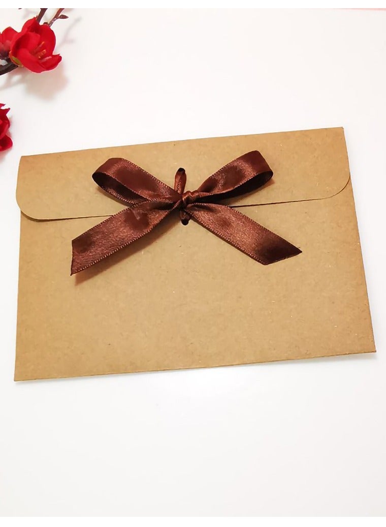 KASTWAVE 50 Pack of Envelopes with Ribbon Kraft Paper Envelope Bags for Invitations, Wedding Parties, Valentine'S Day, Thanksgiving Vintage Envelopes - Image 2