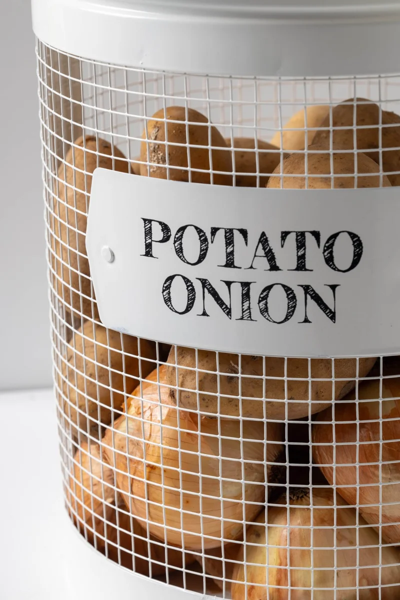 FH finehome Marta Telli Potato Onion Storage Container White