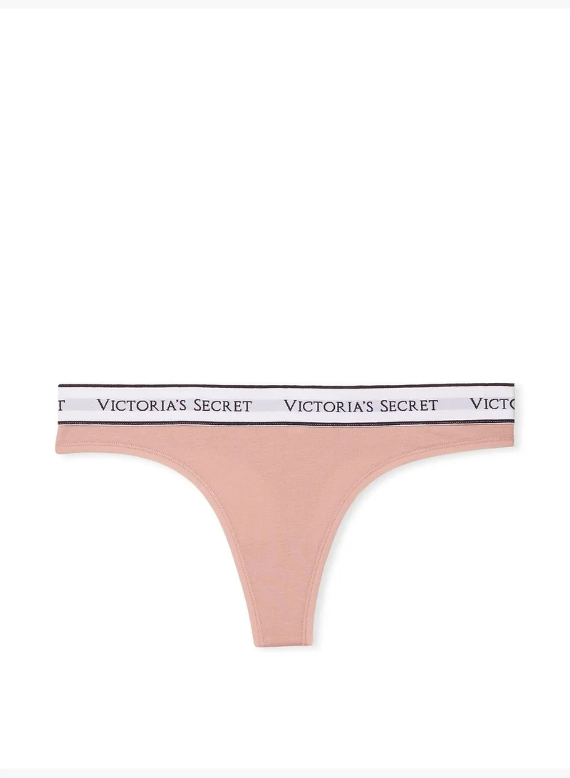 Victoria's Secret Logo Cotton Thong Panty
