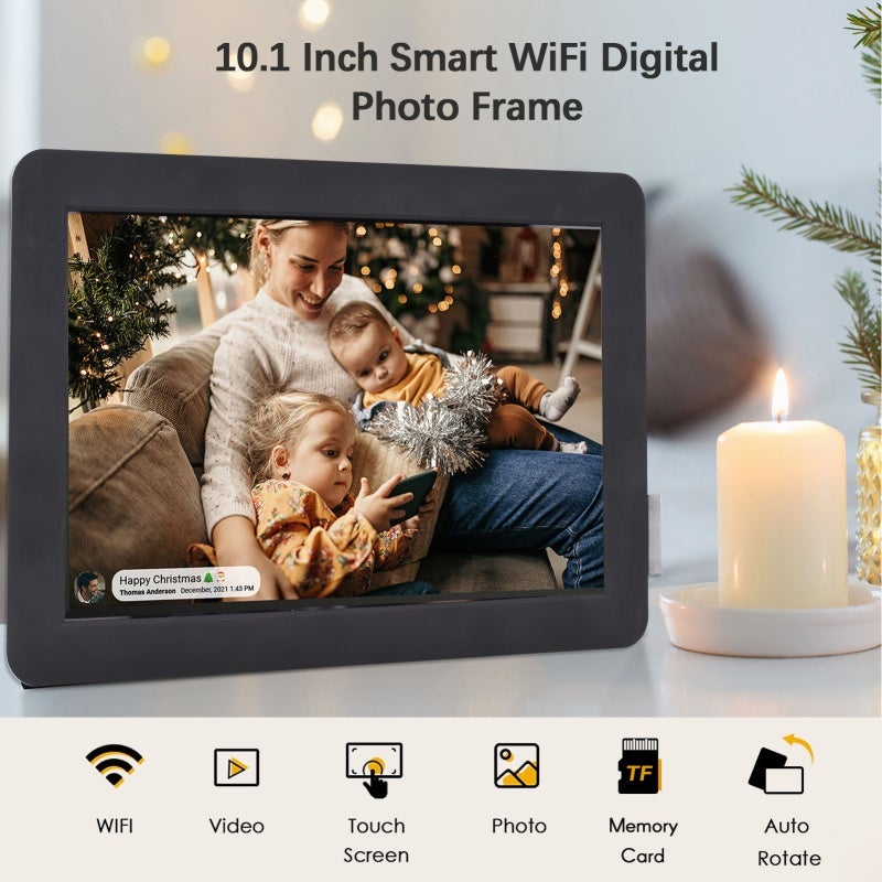 WiFi Digital Photo Frame: 10.1-Inch IPS Touch Screen, 16GB Storage - Auto Rotation, Cloud Digital Frame for Home Gifting & Family Use - Image 4
