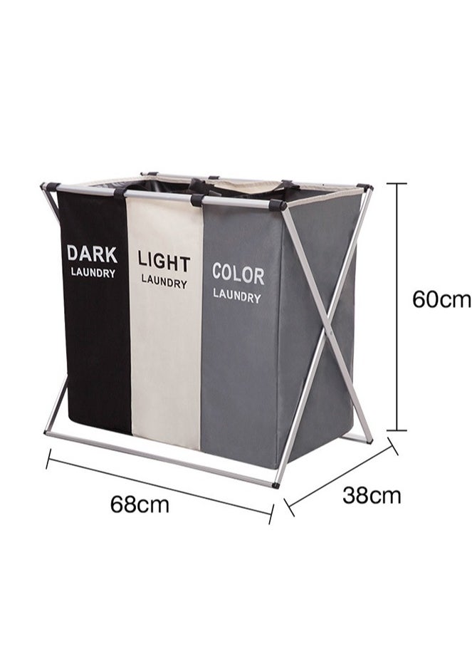 HOMESTAR Laundry Basket with Stainless Steel Frame, Foldable Collapsible Waterproof Laundry Basket, Laundry Hamper Bag Washing Bin Clothes Bag Organizer Storage Basket  - Image 3