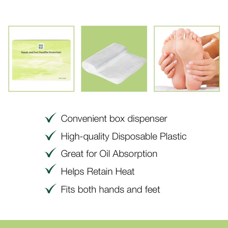 Clean + Easy أكياس شمع البارافين النظيفة والسهلة لحماية اليدين والقدمين - بطانات شمع البارافين لإدخالات قفازات اليد والقدم، 100 قطعة - Image 4