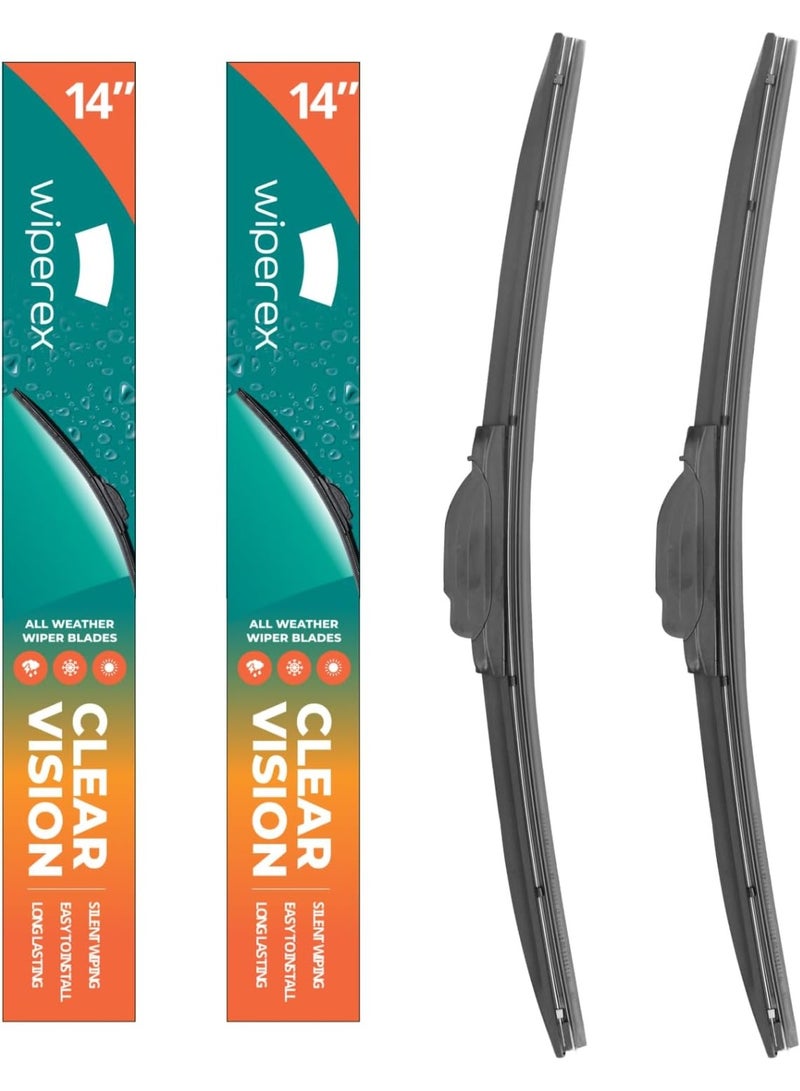 ويبيركس WiperEX 14" + 14" Wiper Blades – Silent, Streak-Free, Anti-Lift, Durable Natural Rubber Pair (Pack of 2) - Image 1