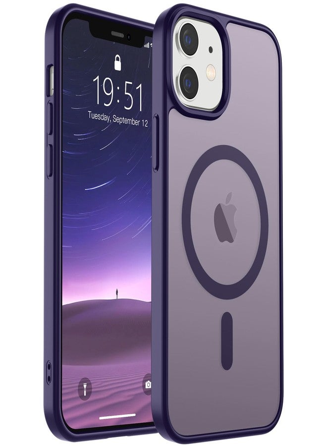 استلق جراب SUPFINE المغناطيسي لهاتف iPhone 12 Mini و iPhone 13 Mini (متوافق مع MagSafe) (حماية فائقة ضد السقوط بمعايير عسكرية) غطاء هاتف رفيع وشفاف غير لامع مقاوم للصدمات، لون بنفسجي داكن - Image 1