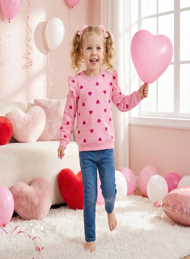 MINDSHELF Girls Valentines Sweatshirt Toddler Kids Long Sleeve T Shirt Heart Pullover Sweatshirts Crewneck Cotton Sweater Ruffle Holiday Clothes Size 5T - Image 4