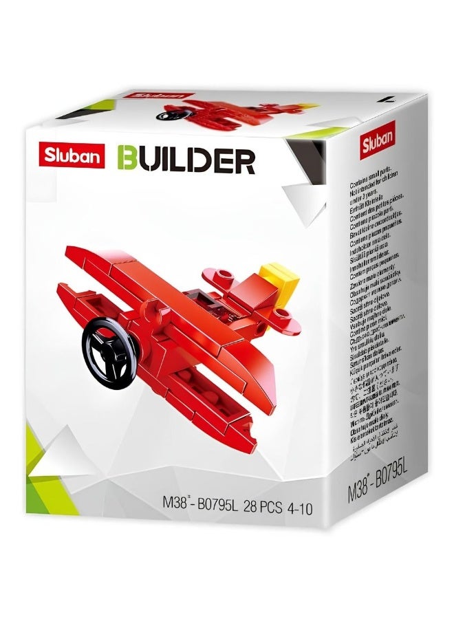 Sluban Sluban - Builders Mixed Designs Red Plane 28 Pieces - M38-B0795L  - Image 1