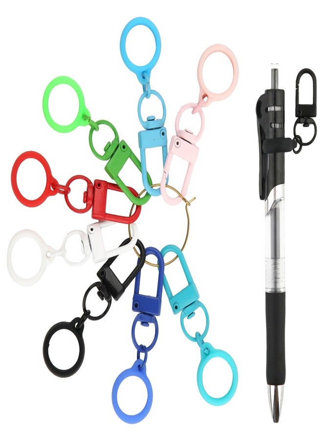 PEUTIER 8pcs Mini Pen Clip with Lobster Clasp, Badge Pen Holder for Lanyard, Pocket Highlighter Pencil Pen Holder Clip for Badge Reel Accessories, Pen Grip Converter for Nurse Storing Pen Small Items - Image 1
