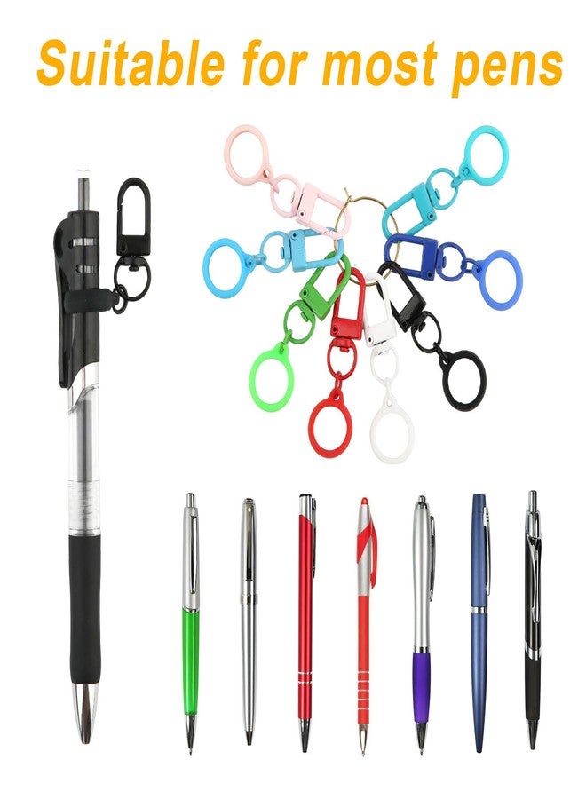 PEUTIER 8pcs Mini Pen Clip with Lobster Clasp, Badge Pen Holder for Lanyard, Pocket Highlighter Pencil Pen Holder Clip for Badge Reel Accessories, Pen Grip Converter for Nurse Storing Pen Small Items - Image 3
