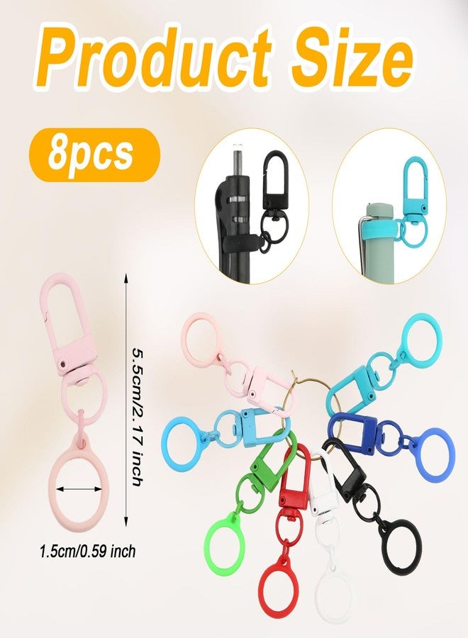 PEUTIER 8pcs Mini Pen Clip with Lobster Clasp, Badge Pen Holder for Lanyard, Pocket Highlighter Pencil Pen Holder Clip for Badge Reel Accessories, Pen Grip Converter for Nurse Storing Pen Small Items - Image 2