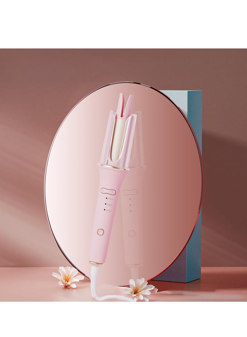 إيسي مكواة تجعيد الشعر الأوتوماتيكية، أسطوانة سيراميك دوارة في اتجاهين، تسخين سريع في 30 ثانية مع 3 إعدادات لدرجة الحرارة قابلة للتعديل، تقنية أيونية، إيقاف تشغيل تلقائي، تصميم مضاد للحروق وخالي من التشابك لسهولة التصفيف - Image 1