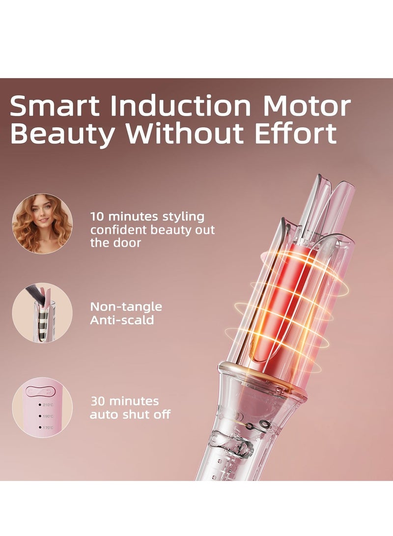 إيسي مكواة تجعيد الشعر الأوتوماتيكية، أسطوانة سيراميك دوارة في اتجاهين، تسخين سريع في 30 ثانية مع 3 إعدادات لدرجة الحرارة قابلة للتعديل، تقنية أيونية، إيقاف تشغيل تلقائي، تصميم مضاد للحروق وخالي من التشابك لسهولة التصفيف - Image 2