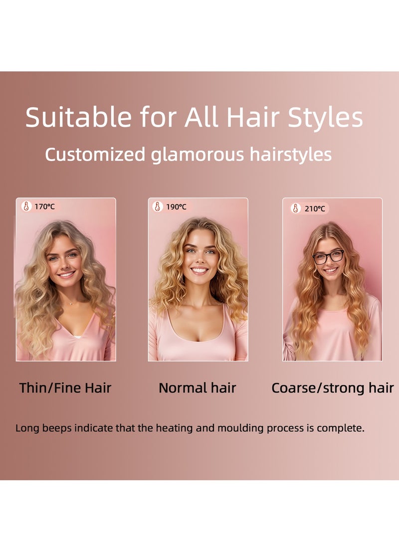 إيسي مكواة تجعيد الشعر الأوتوماتيكية، أسطوانة سيراميك دوارة في اتجاهين، تسخين سريع في 30 ثانية مع 3 إعدادات لدرجة الحرارة قابلة للتعديل، تقنية أيونية، إيقاف تشغيل تلقائي، تصميم مضاد للحروق وخالي من التشابك لسهولة التصفيف - Image 4