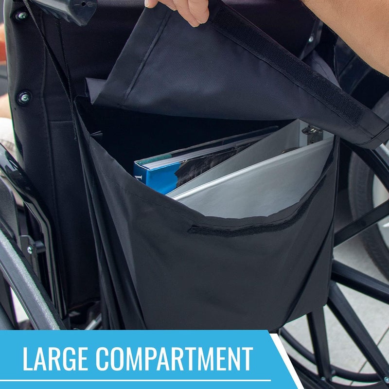 DMI Wheelchair Storage Bag for Elderly and Disabled - Black, Easy Install with Straps - Image 5