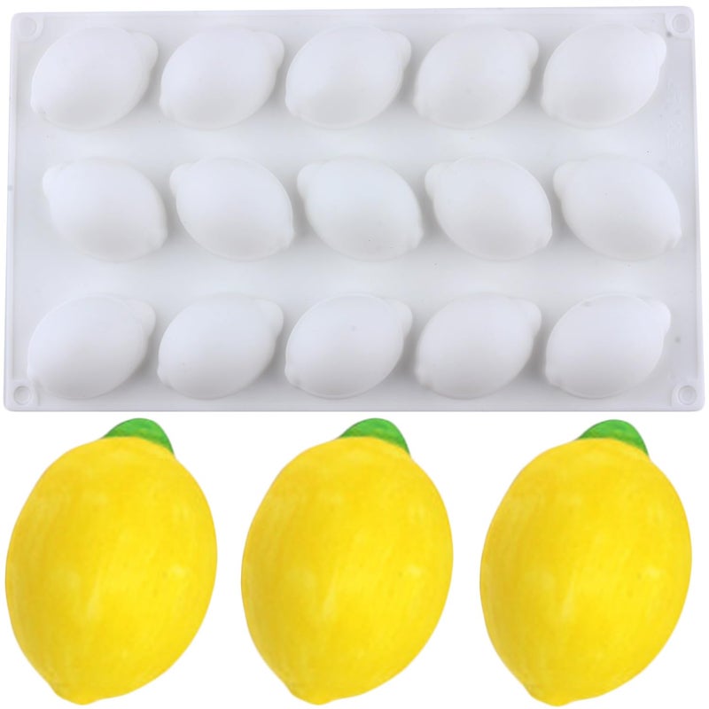 YIMINGMOLD 15 Cavity Lemons Silicone Chocolate Molds Lemon Mold For Chocolate Baking Mousse Cake - Image 1
