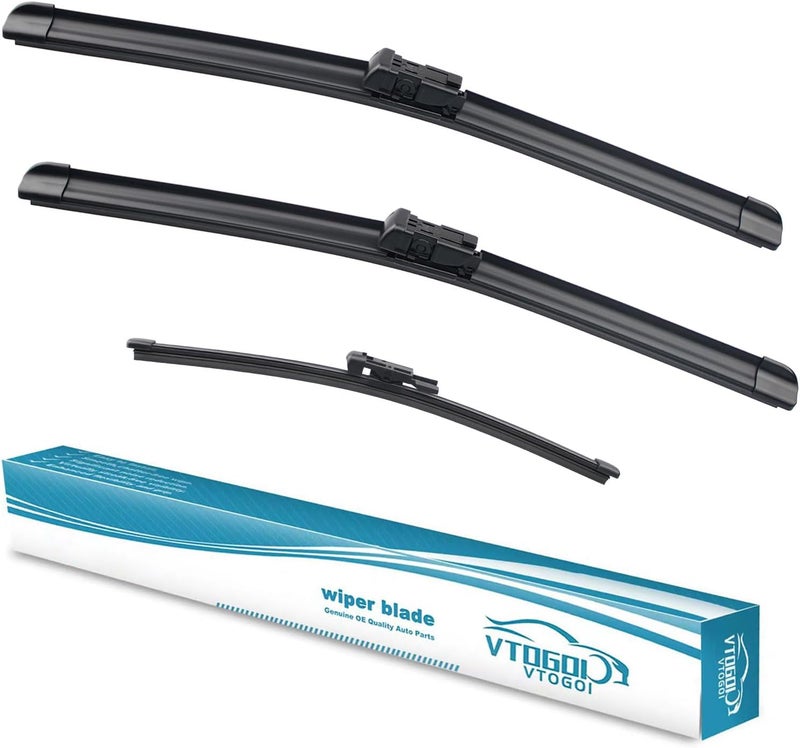 VTOGOI Wiper Blades With Rear Wiper Blades Set For 2018-2023 Land Rover Range Rover Velar,Automotive Replacement Windshield Wiper Blades, That Meet OEM Quality Easy DIY Install 26 "+19"+13"(Set of 3) - Image 1