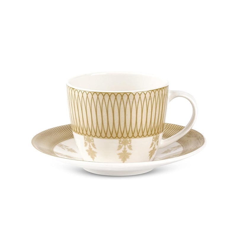 Dandy lines England by DATA Dandy Lines Royal Cups and Saucers Tea Cup and Saucer Set Serving Tea Cups Mugs and Saucers 53015 Gold Pack of 12 - Image 4