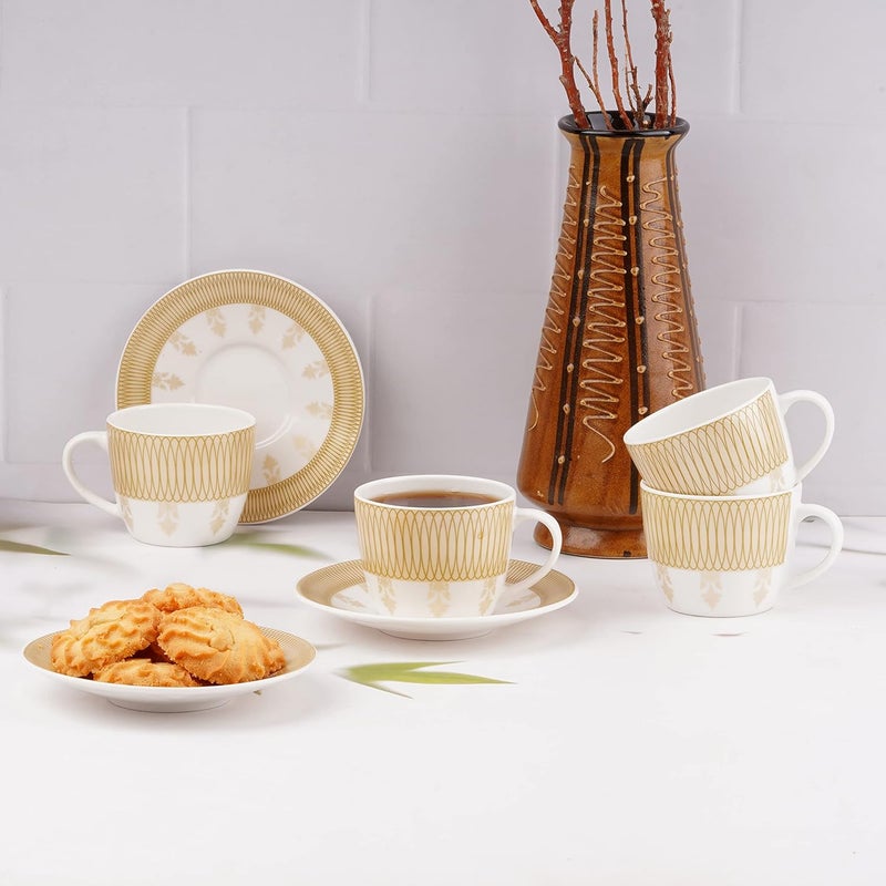 Dandy lines England by DATA Dandy Lines Royal Cups and Saucers Tea Cup and Saucer Set Serving Tea Cups Mugs and Saucers 53015 Gold Pack of 12 - Image 3