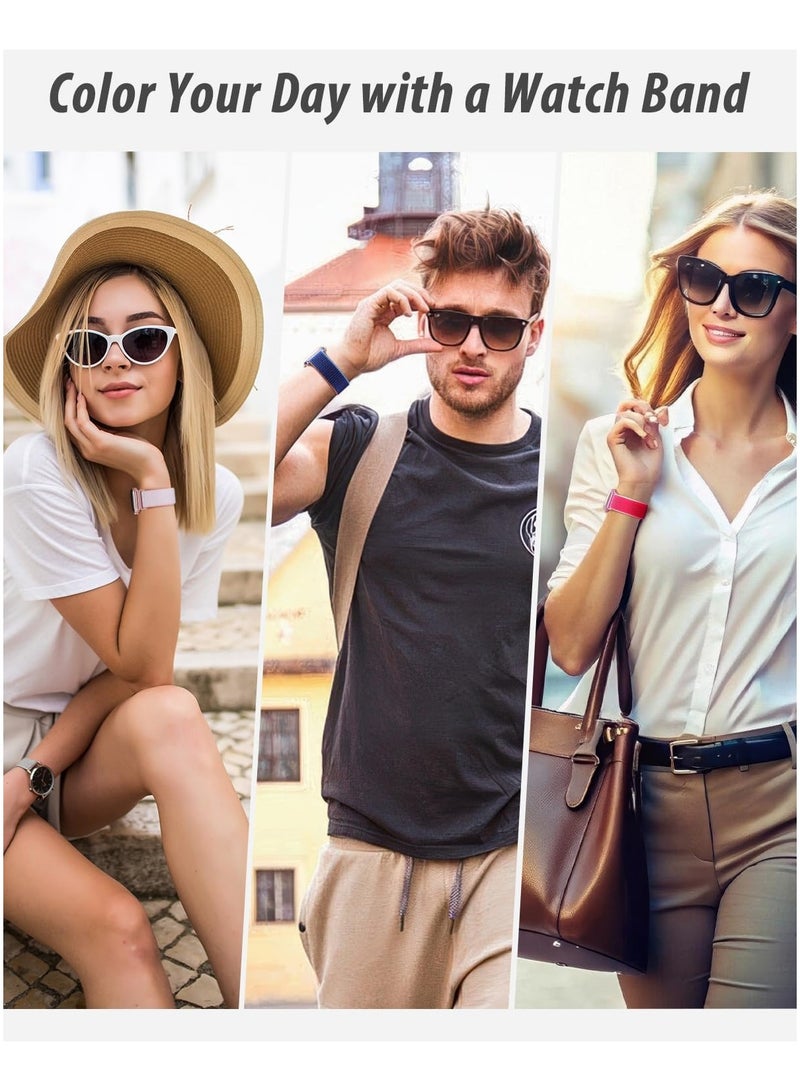 سوار **Braided Solo Loop** المصنوع من النايلون المرن والمزود بمشبك مظلي، مناسب لساعات **Apple Watch Ultra/2** بمقاسات 49مم، 46مم، 45مم، 44مم، و42مم. يتميز هذا السوار الرياضي المطاطي المرن بتصميم عصري يناسب الرجال والنساء، ويعد خيارًا مثاليًا لساعات **iWatch Series 10، 9، 8، 7، 6، 5، 4، 3، SE/2**. يوفر راحة فائقة وقابلية للتعديل بسهولة، مما يجعله مثاليًا للاستخدام اليومي أو أثناء ممارسة الرياضة. - Image 5