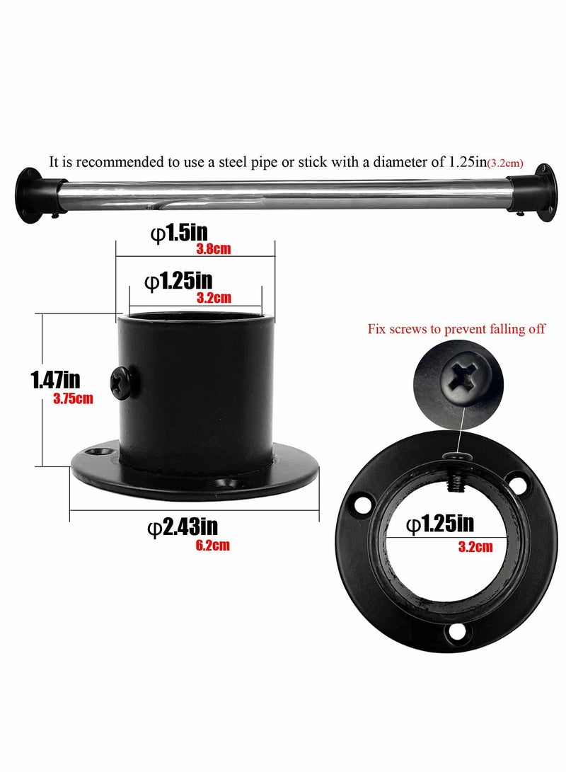 Heavy Duty Closet Pole Sockets, 4 Pack Stainless Steel Closet Rod End Supports - Image 2
