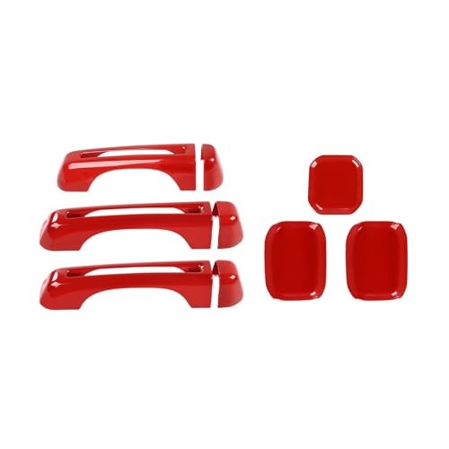 PDKLIN for Jeep JL Tailgate Door Handle Cover Trim Bowl Fit for Jeep Wrangler JL JLU 2018 up 2DR Red Exterior Accessories 6pcs - Image 1