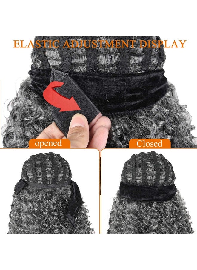 Curly Wavy Hair Head Band Wig Afro Curly Headband Gray Hlaf Wigs For Black Womenkrsi 16Inch Loose Wave Wig Synthetic Curly Headbands For Half Wigs With Headbands Attached Headwrap Wig(1B/Gray) - pzsku/Z64619CA540F5AED2AD7FZ/45/_/1696664545/34331ed8-05e2-4f49-b966-422333d9a4dc