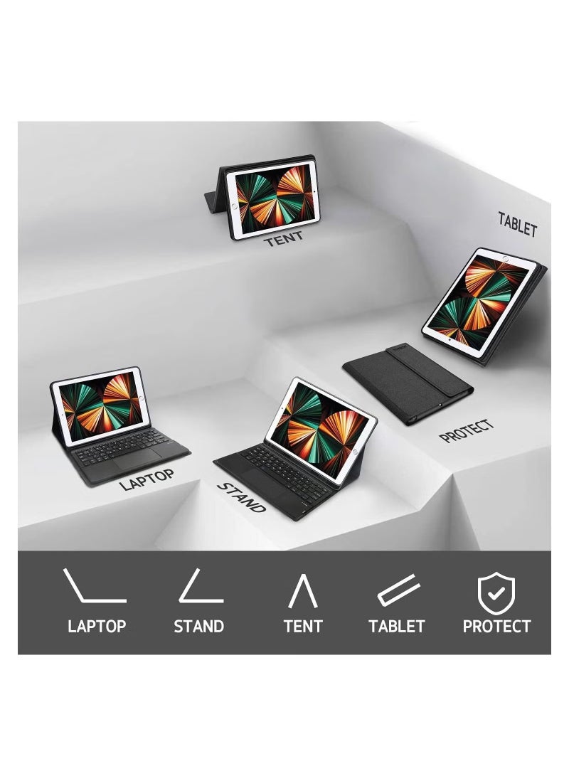 Raxoom Keyboard Case For Ipad Pro 9.7" 2017/2015 With Built-In Apple Pencil Holder, Slim Lightweight Type Cover Folio Stand Smart Cover With Wireless Keyboard For Apple Ipad Pro 9.7 Inch -Black - Image 3