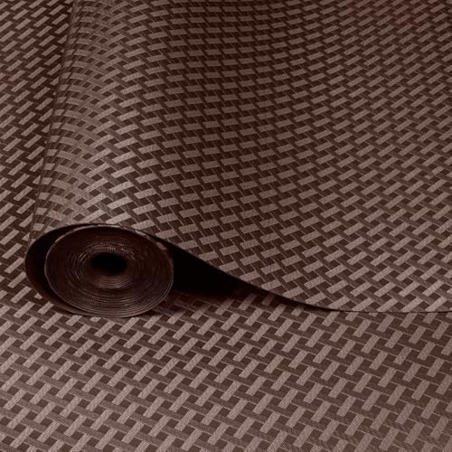 ElastPro EVA Food Grade Washable Anti Slip Mat/Sheet for Fridge, Shelf Liner, Table, Kitchen Drawer mat (CoffeeBrown Crossed Stripe, 10 Meter) - Image 1