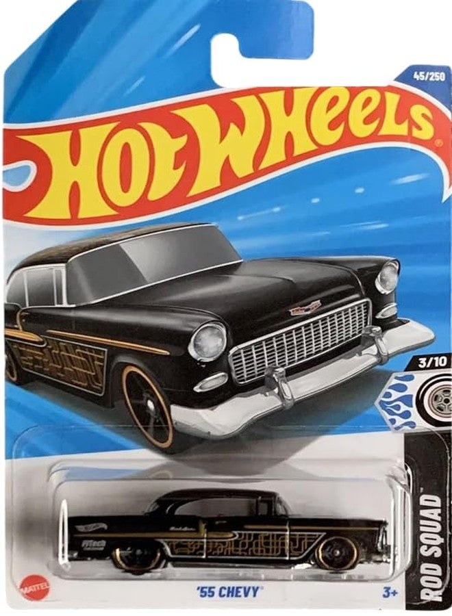 Hot Wheels 55 Chevy Rod Squad Ages 3 and Up 45/250 (Black)