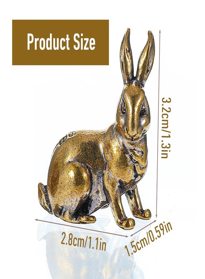 Yuanchu Small Rabbit Statues,1 Pair Gold Living Room Decor Easter Decoration Brass Animal Figurines House Decorations Home Décor Accents Bedroom Office Shelf Gift for Women Mom, 1 inch - Image 2