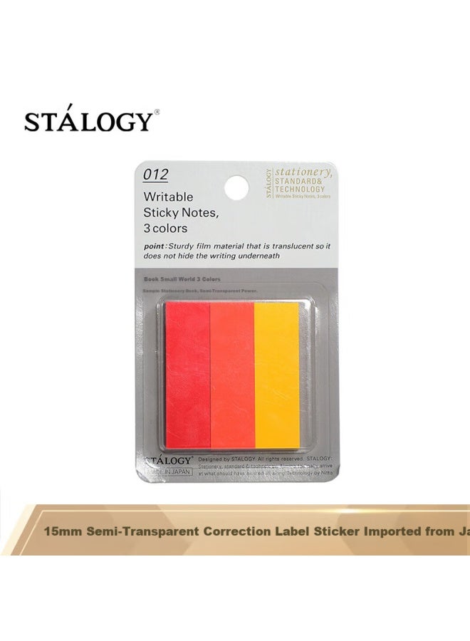 Stalogy Label Stickers Label Paper Stickers Mouth Paper Sticky Notes Name Stickers Sticker Labels Index Paper 3 Colors - Image 1